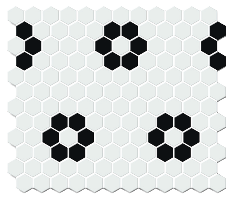 PORCELAIN MOSAIC WHITE & BLACK (NS86444)
